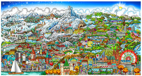 Charles Fazzino 3D Art Charles Fazzino 3D Art Seasonally Switzerland (DX)